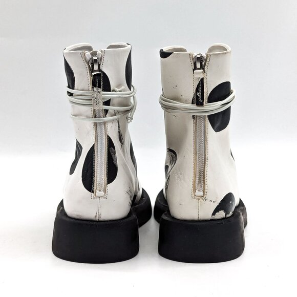 Marsell Women Gomello Polka Dots Screen Print Leather Boots 7US EUR37 - Picture 3 of 10